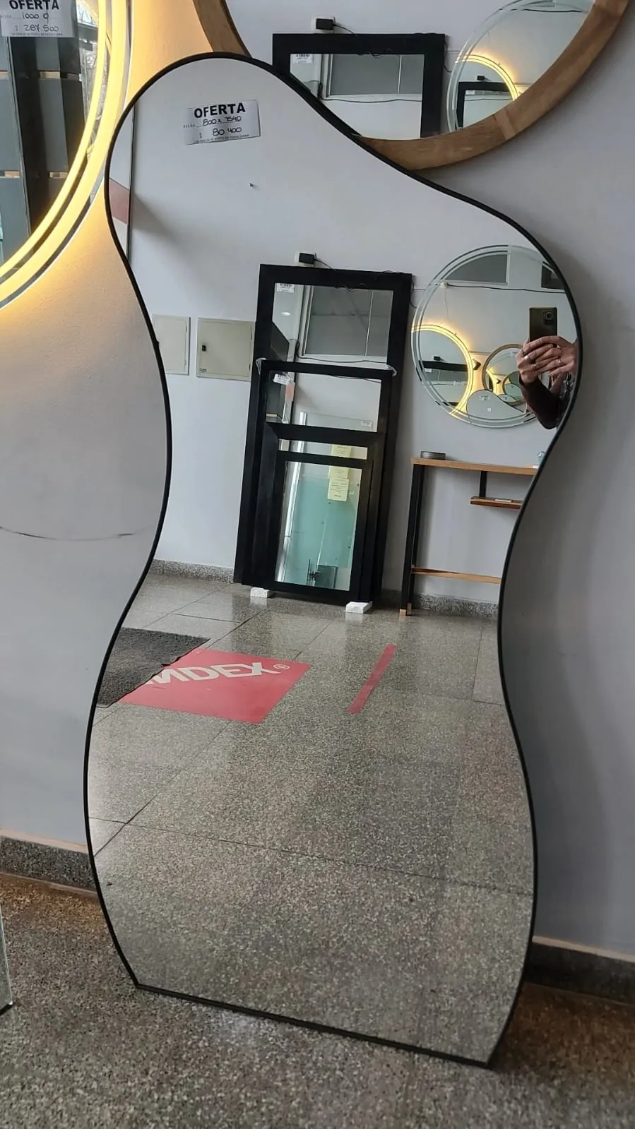 Espejo rectangular con burlete de PVC, línea económica